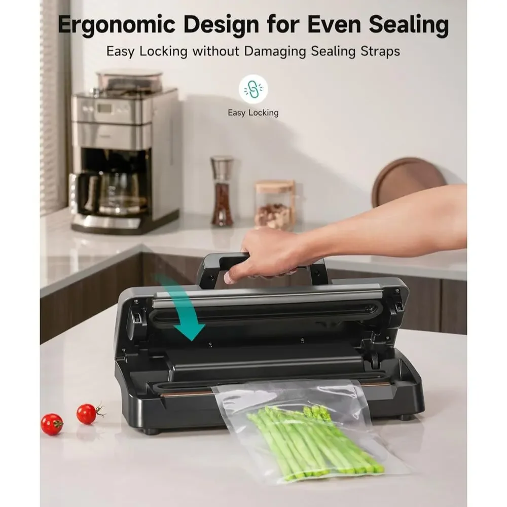 Vacuum Sealer, Auto Handle Locked Design, Build-in Cutter, Compact Starter Kit
